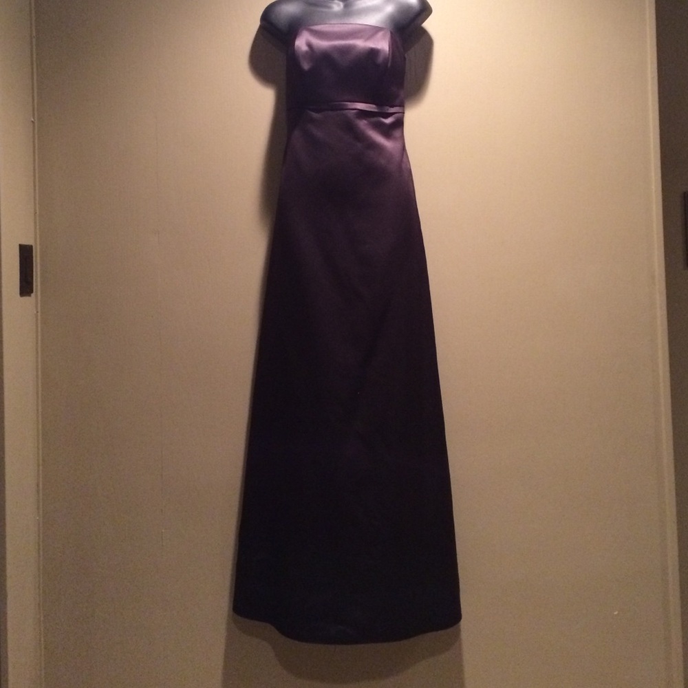 Black A-line empire brides maid dress